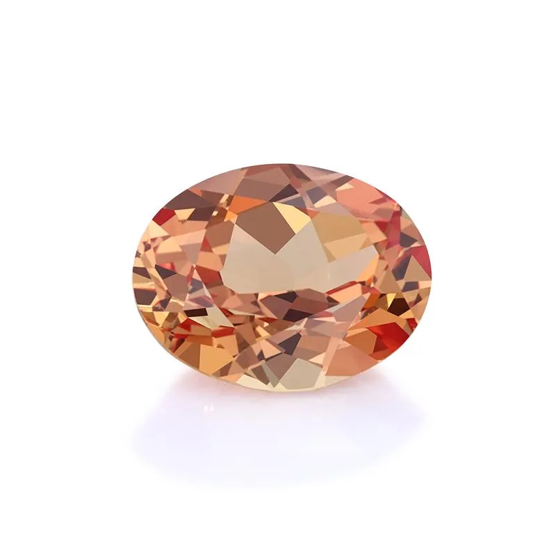 Starsgem 느슨한 오렌지 색상 7*9mm 타원형 모양 실험실에서 자란 사파이어 원석